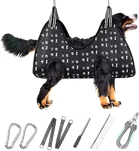 Pet Dog Grooming Hammock Harness for Nail Trimming (XXL 120lb), Dog Sling for Cutting Nail, Dog Hanging Holder Hanger for Clipping Nail with Nail Clippers, Nail File, Pet Comb