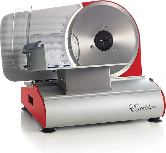 Excalibur Do It Yourself Electric Food Slicer with Smooth Blade, 7.5-Inch, Red