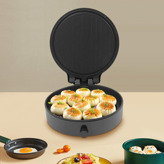 1400W Double-Sided Electric Grill & Panini Press, 12.6 Inch Non-Stick Pancake Maker with Adjustable Temp (32-482°F), for Sandwiches, Wraps, Healthy Cooking, 110V, Black