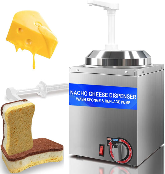 Cheese Warmer Dispenser with Pump,Nacho Cheese Warmer with 2.8Qt Capacity,Electric Hot Fudge Dispenser Caramel Butter Sauce Warmer 400W,86-194 F Temp Adjustable for Salad Jam Seasoning Sauce