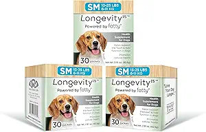 Yummy Combs Longevity15 â€“ C15:0 â€“ Fatty Acid Health Supplement for Dogs â€“ Healthy Pet Supplies â€“ for Small Dogs, 3 Pack