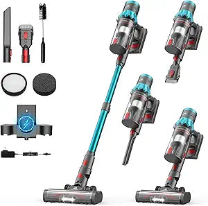 Cordless Vacuum Cleaner, 55Kpa 70Mins Stick Vacuum for Home with LED Display and Self-Standingï¼ŒVacuum with Anti-Tangle Brush&Wall Mount Charging, Vacuum Cleaners for Pet Hair/Carpets/Floors