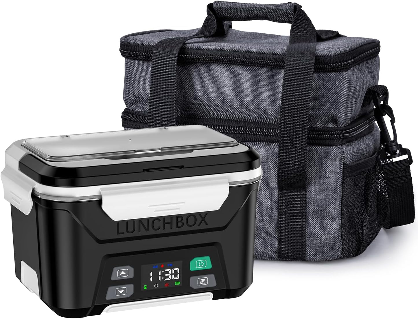 EAST OAK Cordless Electric Lunch Box for Adults, Heated Lunch Box Battery Powered with Automatic Heating, 5.5 Cups Portable Food Warmer with Insulated Carry Bag