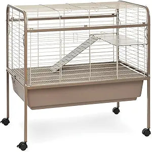 Prevue Hendryx 425 Pet Products Small Animal Cage with Stand, 32-Inch by 21-1/2-Inch by 33-1/2-Inch,Coco/White