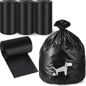 150 Pcs Dog Waste Poop Bags Dog Large Leak Proof Bags 26"x 33" Pet Waste Station Can Liners Heavy Duty Pet Trash Bin Liner for Walking Poop Station Dispensers, 3 Rolls of 50(Black)