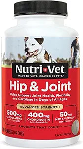 Nutri-Vet Hip & Joint Advanced Strength Dog Joint Supplement, Dog Glucosamine, Pet Supplements, Formulated with Glucosamine Chondroitin and MSM, Pet Supplies, Puppy Essentials, 90 Count