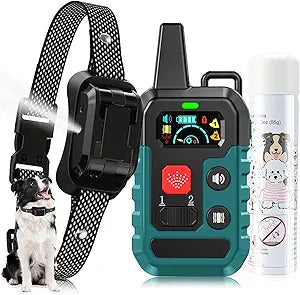 Citronella Training Collar for Dog [1* Spray Refill] Dog Training Collar with Beep/Vibration/Spray 4 Mode & 6 Adjustable Sensitivities IPX7 Waterproof Safer Citronella Bark Collar for L/M/S