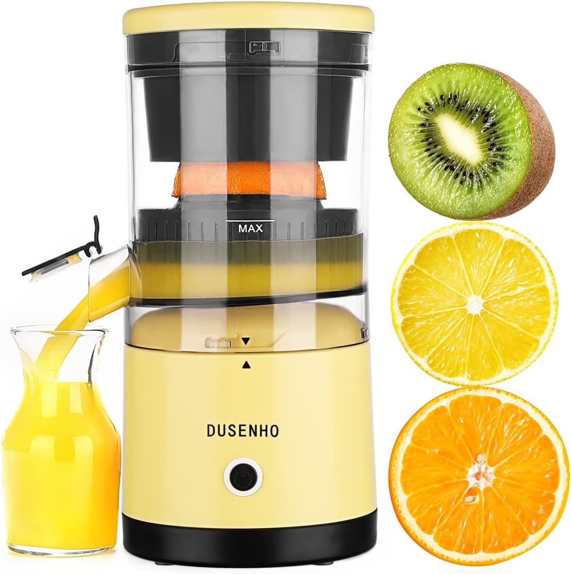 DUSENHO Electric Citrus Juicer - Rechargeable USB Juicer Machines for Orange, Lemon, Grapefruit