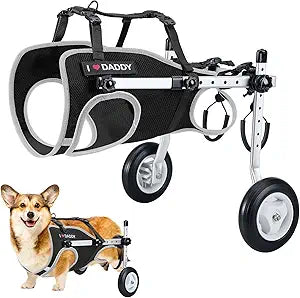 Nasjac Dog Wheelchair for Back Legs - Lightweight Portable Wheelchair with Reflective Stripes, Adjustable Pet Wheelchair Cart for Senior, Arthritis, Paralyzed, Injured, or Disabled Dogs