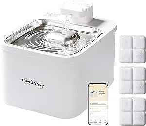 WiFi Cat Water Fountain with App Control 4L/135oz Cordless Stainless Steel Pet Fountain with 3 Washable Filters, 4 Modes & Motion Sensor, Ultra-Quiet BPA-Free Indoor Dog and Cat Dispenser