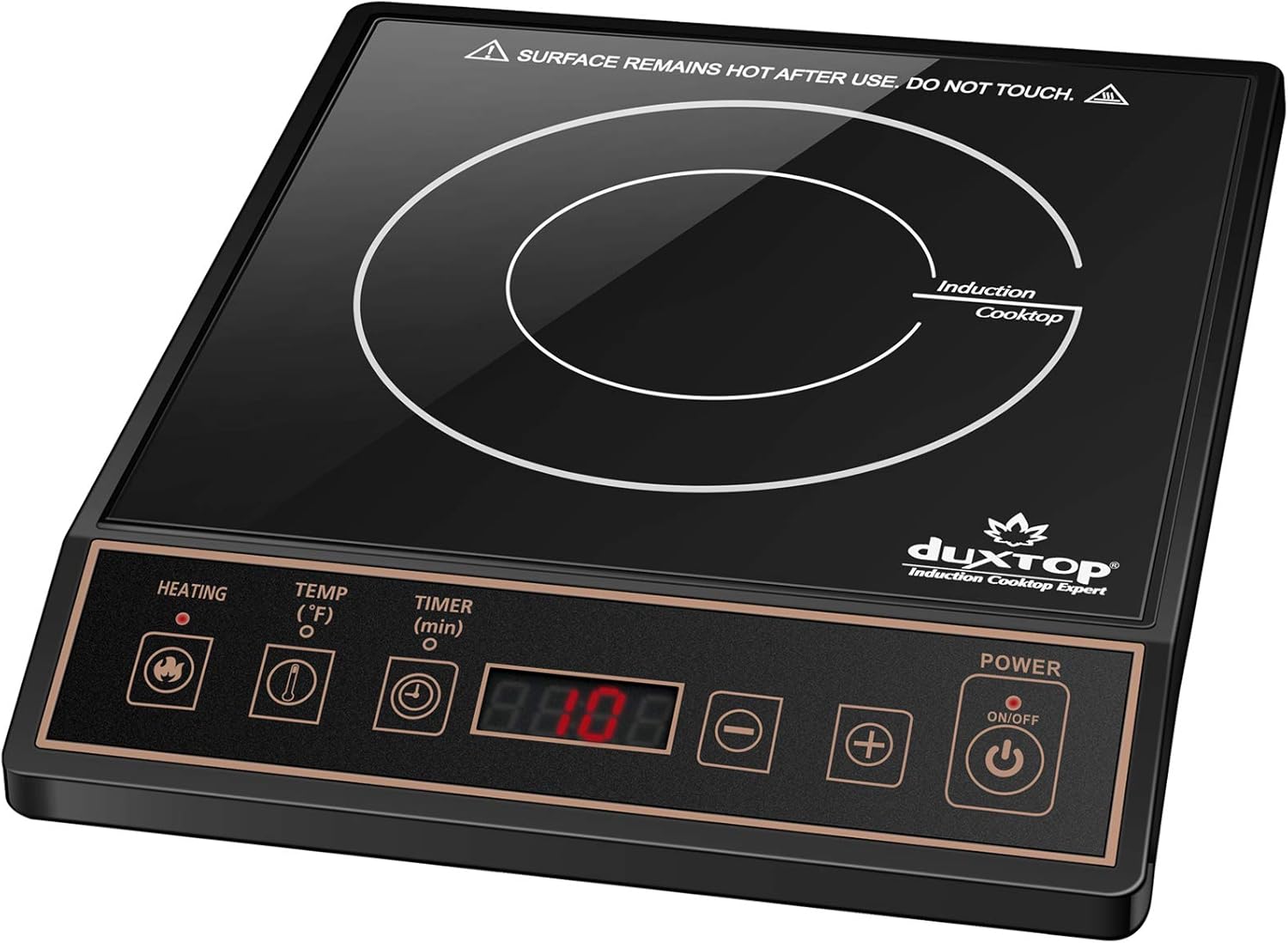 Duxtop 1800W Portable Induction Cooktop Countertop Burner, Gold 9120MC\/BT-M20B