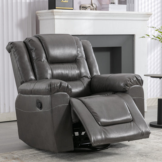 ModernLuxe 360Ã‚Â¬Ã¢Ë†Å¾Swivel and Rocking Home Theater Recliner Manual Recliner Chair with Wide Armrest for Living RoomBedroom Grey