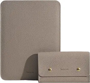 PU Leather Padded Laptop Sleeve Bag 14Inch Compatible with New MacBook Pro 14, Surface Laptop 13.5, Old MacBook Pro 13 with Charger Pouch Color Camel