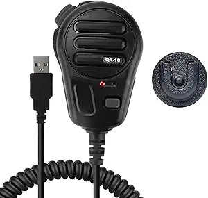 USB-A Microphone, Mic PTT and Two Programmable Key for American Truck Simulator, PC, Laptop, PC Game w/Microphone Holder and Programming Software (No Speaker Version)