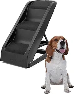 PetSafe Happy Ride Side Door Pet Steps - Easy Access for Back Seat - Adjustable Heights for Cars & SUVs - Lightweight Folding Design - Non-Slip Textured Steps - Supports Dogs Up to 200 lbs
