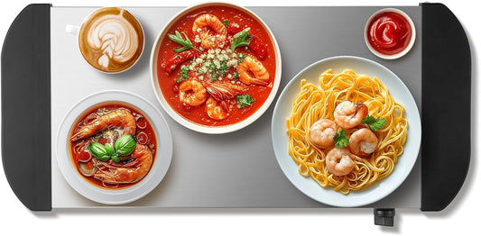 VEVOR Electric Warming Tray, Food Warming Trays for Buffet, Warming Trays with Adjustable Temperature Control, Portable Stainless Steel Food Warmer, Hot Plate Perfect for Parties, Catering, Holidays