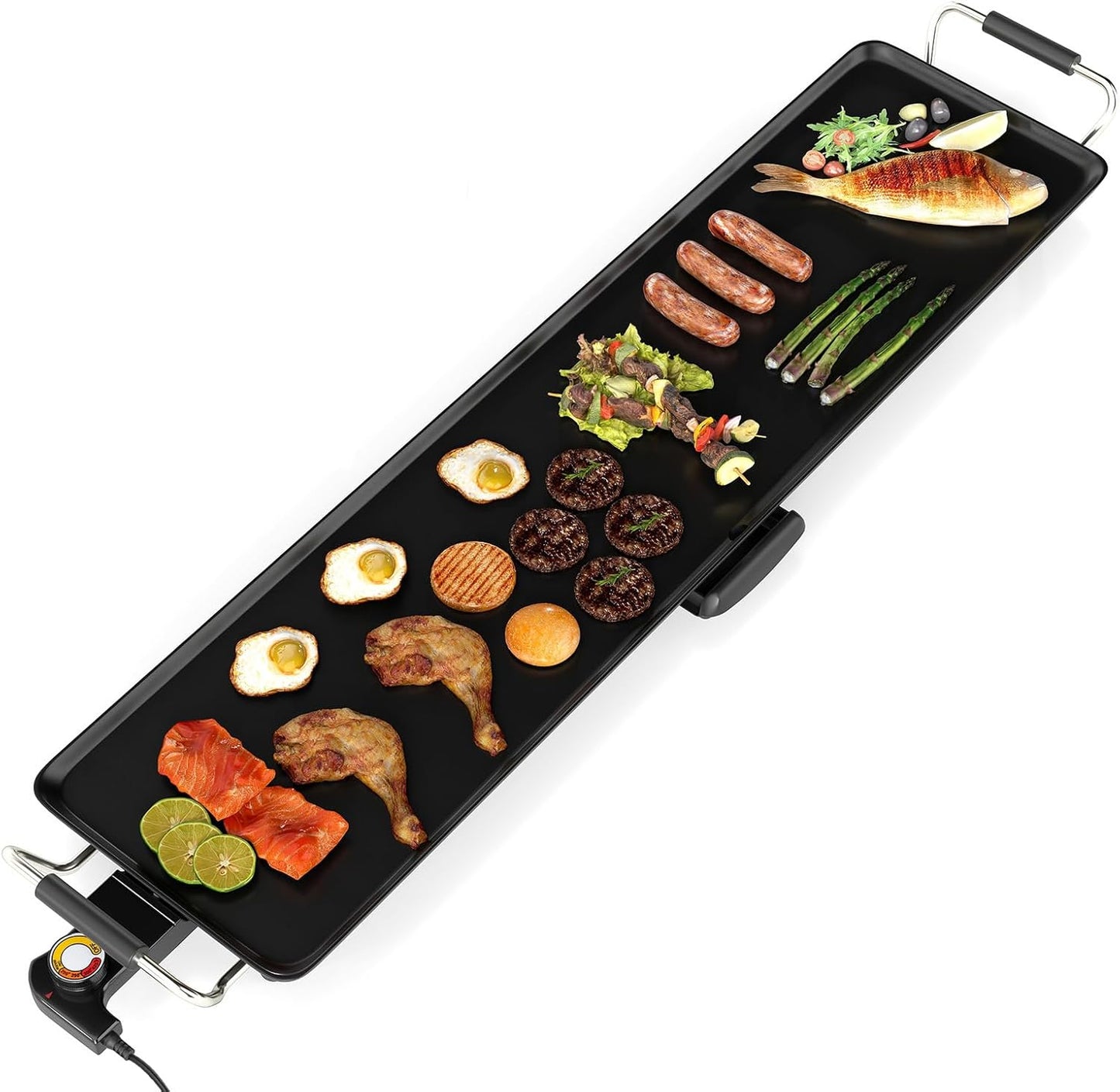 CLEEMAN 39.5\u201D Electric Griddle, Nonstick Extra Large Teppanyaki Grill with Adjustable Temperature, Drip Pan & Insulated Handles, Easy-to-clean Pancake Griddle, BBQ Grill for Indoor & Party