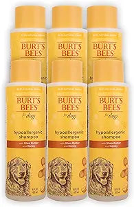 Burt's Bees for Pets Hypoallergenic Shampoo for Dogs with Shea Butter and Honey, 95% Natural Origin Formulas, Cleanser for Sensitive Dogs - Gentle Dog Wash, 6pk, 16 oz