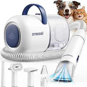 oneisall Dog Grooming Vacuum, 15000Pa Pet Vacuum Kit Shedding 99% Pet Hair, Dog Grooming Clippers with Trimmer Nail Grinder, â‰¤ 59dB Quiet Brush with 6 Tools, 2L Canister for Home Cleaning,Cozy SE 2