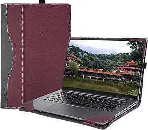 Laptop Case Cover for Lenovo IdeaPad Slim 5 Series 14ABR8 14IAH8 14IRU9 14Q8X9 14AHP9 14IMH9 &IdeaPad Pro 5 14AHP9 14IMH9 Sleeve,Separable PU Leather Notebook PC Shell Accessories Bag (Burgundy)