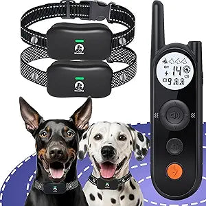 MIMOFPET Wireless Dog Fence for 2 Dogs - Covers up to 856-Acre Electric Fence,6000FT Waterproof Collar with Remote,Rechargeable Pet Containment System with 3 Training Modes for Large Medium Dogs