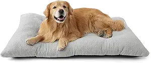 Bedsure Washable XXL Dog Bed for Crate, Giant Comfort Fluffy Plush Pet Pillow Bed Kennel Pad with Non-Slip Bottom, Machine Washable Pet Sleeping Mat for Jumbo, 47"x29", Gray