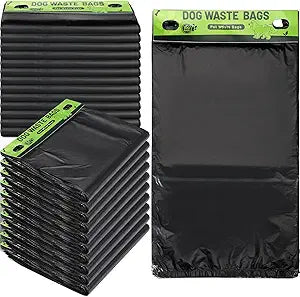 Ireer 5000 Pcs 50 Counts 5000 Pcs Header Bag Bulk Dog Pet Waste Bags Poop Easy Single Pull for Poop Dog Waste Station Fit Hang Hole Dispenser Home Outdoor (Black)