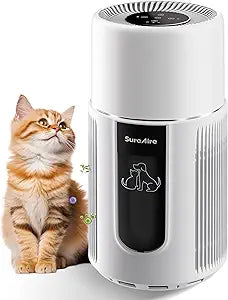 Pet Air Purifier for Home Bedroom, HEPA Filter for Dog Cat Hair, Dander, Odors, Dust, Air Purifiers for Dorm Room and Multi-Pet Households with Quiet Sleep Mode, Auto Mode