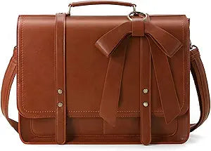 ECOSUSI Women Briefcase PU Leather Laptop Bag Large Shoulder College Satchel Bagfit 15.6" Laptop