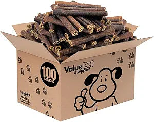 ValueBull Collagen Sticks for Dogs, 6 Inch Thick Chews, Natural Long-Lasting Dog Treats, 100 Count Bulk Pack - Supports Joints, Skin & Coat with Chondroitin & Glucosamine