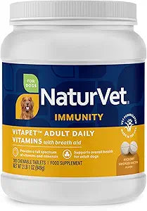 NaturVet Vita Pet Adult Plus Breath Aid Tablets -Time Release 365 ct