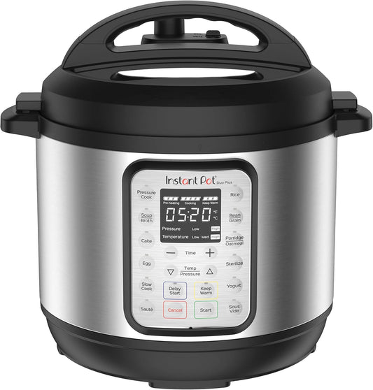 Instant Pot Duo Plus 9-in-1 Electric Pressure Cooker, Slow Cooker, Rice Cooker, Steamer, Saut , Yogurt Maker, Warmer & Sterilizer, Includes App With Over 800 Recipes, Stainless Steel, 3 Quart
