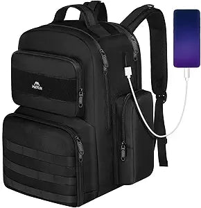 MATEIN Lunch Backpack for Men Work, 15.6 Inch Tactical Backpack with Lunch Compartment, Large Laptop Backpacks with Insulated Cooler Bag for Travel Beach Camping Picnic Hiking, Black