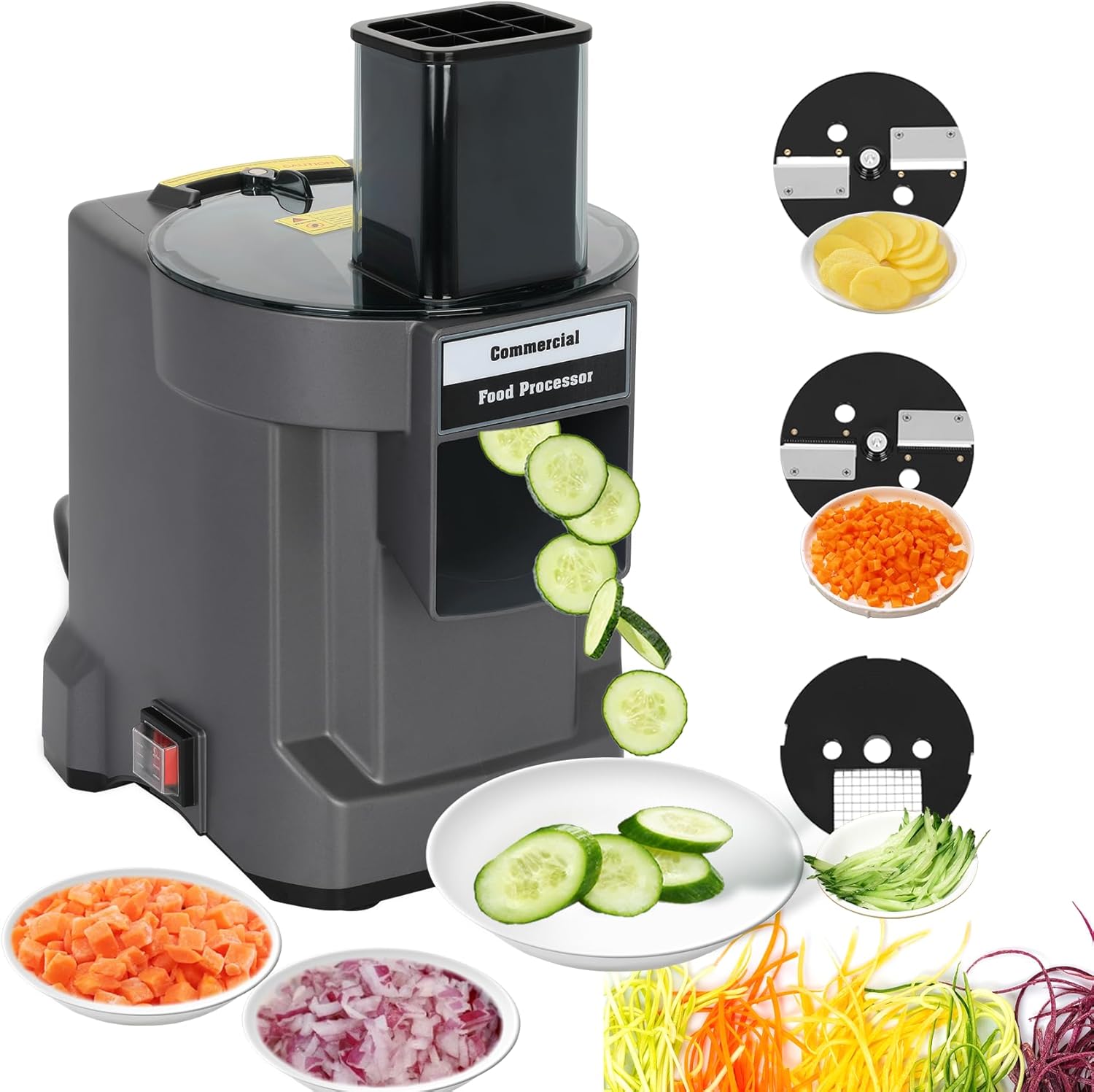 3 in 1 Electric Vegetable Dicer Slicer for Commercial & Home Use, Multifunctional Automatic Commercial Vegetable Chopper for Onion Potato Cabbage Veggie Fruit Slicing Shredding and Slitting