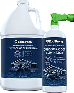 Eco Strong Outdoor Odor Eliminator Outside Dog Urine Enzyme Cleaner Powerful Pet, Cat, Animal Scent Deodorizer | Professional Strength for Yard, Turf, Kennels, Patios, Decks (160 oz Bundle w Sprayer)