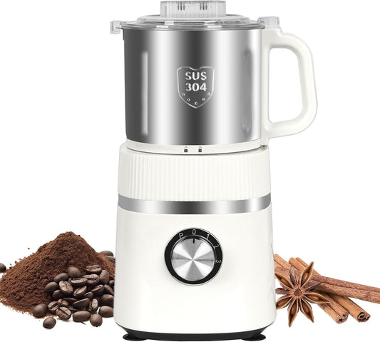 Electric Grinder for Kitchen | 800W Versatile Spice Grinder with 4 Speed Adjustment | Detachable Bowl, Suitable for Grinding Spices, Nuts, Grains, Coffee