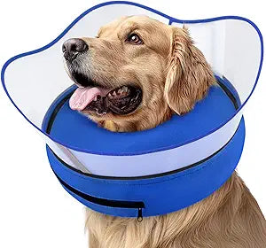 Supet Raised Inflatable Dog Cone Collar to Stop Licking, Soft Dog Cone Alternative After Surgery, Pet Neck Donut Collar for Small Medium Large Dogs