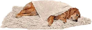 FurHaven Waterproof Throw Blanket For Dogs & Indoor Cats, Reversible Protective Pet Blanket, Extra Large, Long Faux Fur & Velvet, Taupe