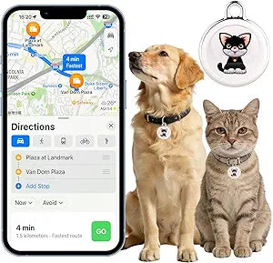 Smart GPS Tracker for Dogs|mini Easy to use Cat GPS Tracker|Waterproof and Drop-Proof|Real-time Positioning Smart Alarm pet Tracker|Extra Long Battery Life of 365 Day|No Subscription (Android & iOS)