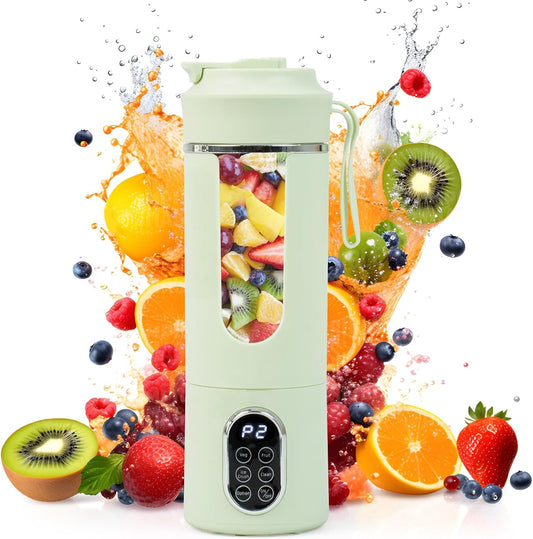 530ML Portable Blender,Mini Portable Electric USB Juicer,Small Personal Blender for Smoothies and Shakes,With Automatic Cleaning Function,Multi-Purpose and Easy To Use(green)