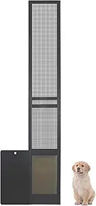 Medium Dog Door for Sliding Glass Doors Doggie Door Insert for Patio Pets Door with Lockable Panel & Magnetic Closure Easy to Install Ideal for Large Dogs Cats Black