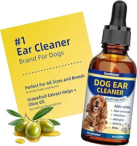 Dog Ear Cleaner, Dog Ear Drops for Infection Treatment, Natural Herbal Ear Cleaning Solution for Itching, Irritation & Wax Build-Up, Gentle Cleaning - 1 Oz Bottle with Dropper