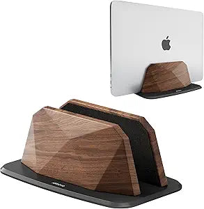 Vertical Laptop Stand - Walnut Adjustable Laptop Holder,Desktop Dock Compatible with All MacBook, Surface,Chromebook,Dell & More(Walnut)