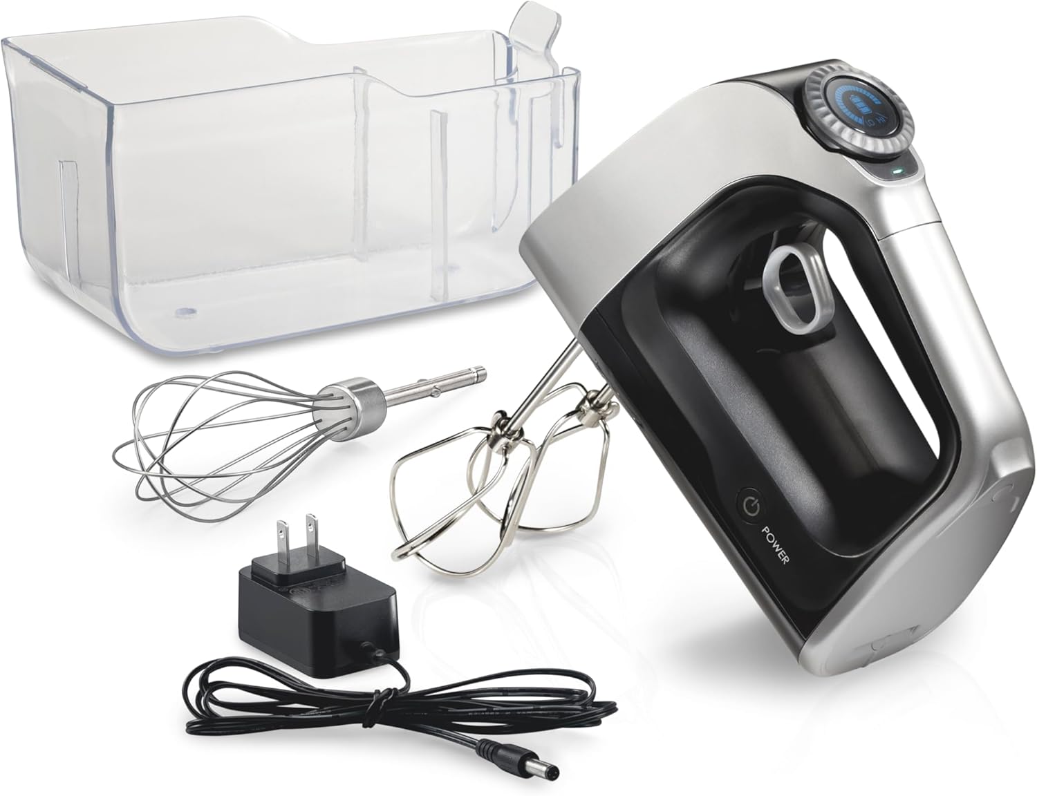 Hamilton Beach Professional Cordless Electric Hand Mixer with Infinite Speed Control, Powerful DC Motor for Effortless Mixing, Quick Recharging, LCD Screen, Whisk, Storage Case, Black (62673)