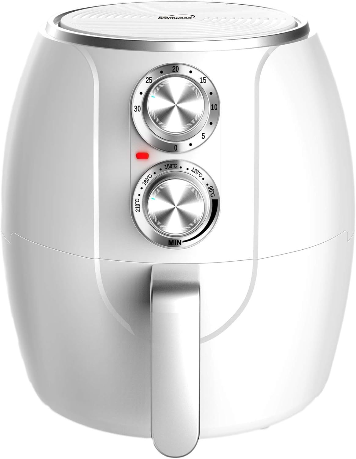 Brentwood 3.2-Quart Small Electric Air Fryer, Timer & Temp. Control (white, silver), Normal, AF-300W