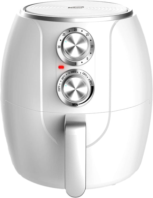 Brentwood 3.2-Quart Small Electric Air Fryer, Timer & Temp. Control (white, silver), Normal, AF-300W
