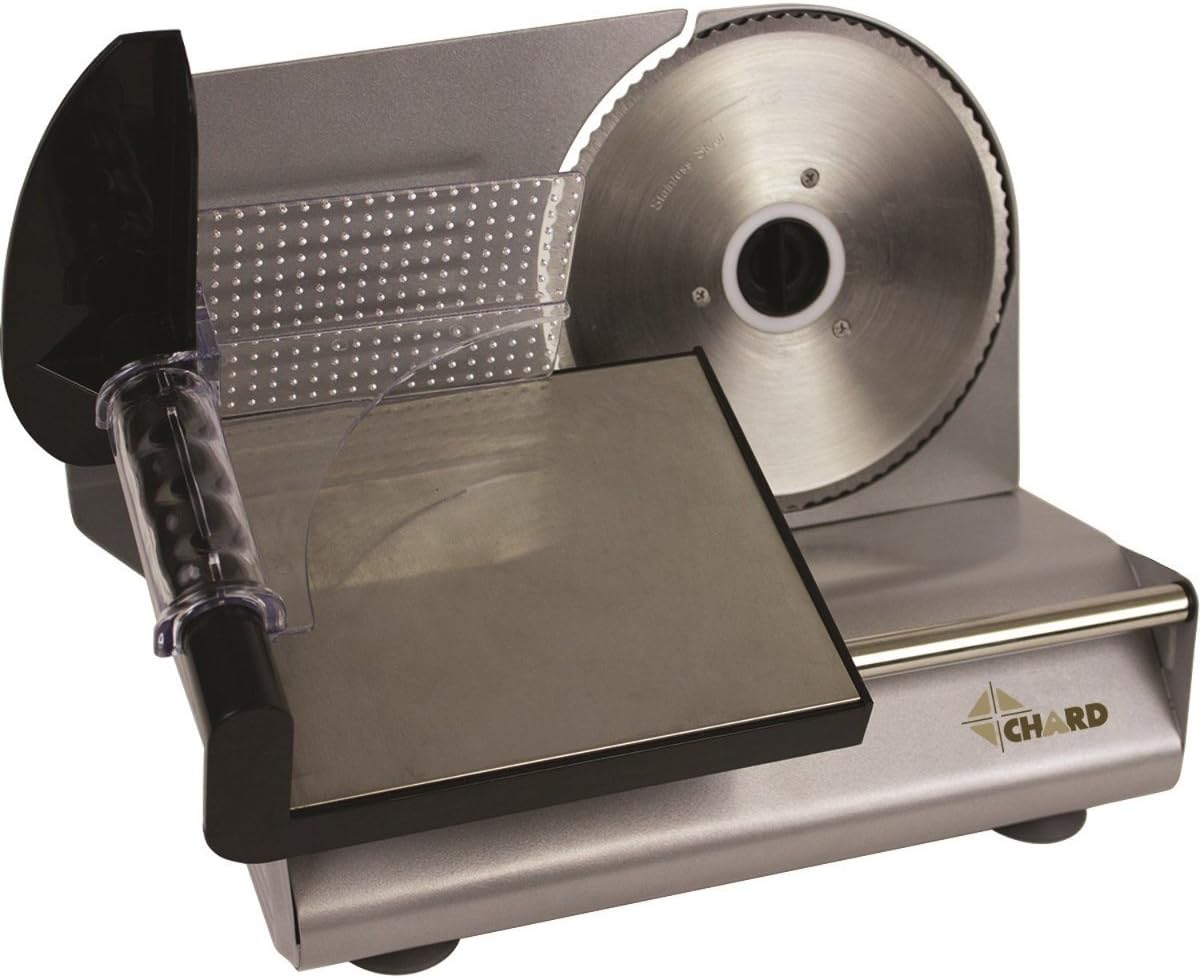 Chard FSOP-150, Electric Food Slicer, Gray, Aluminum with 7.5 inch Stainless Steel Blade, 150 watts