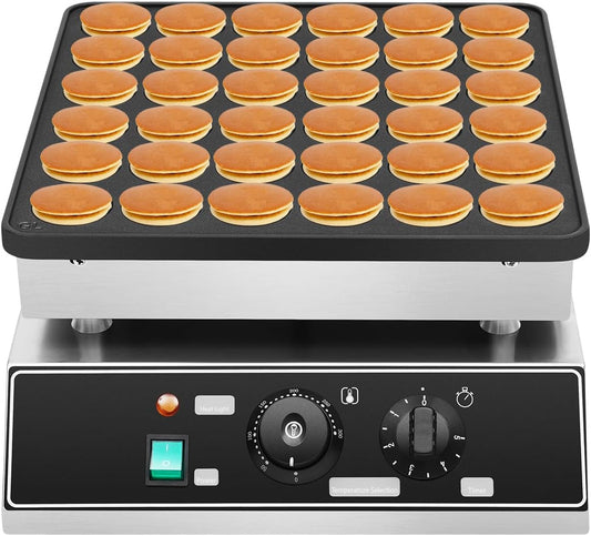 1000W 36 Grid Mini Pancakes Maker Machine, Nonstick Dutch Pancakes Muffins Baking Machine, Commercial Mini Electric Waffle Maker Non-stick Pancake Maker for Baking Crepes, Muffins, Dutch Pancakes