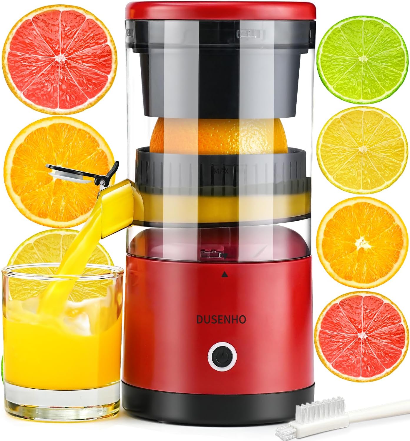 Electric Citrus Juicer Rechargeable - Electric Juicer Machines with USB and Cleaning Brush Portable Compact Juicer for Orange, Lemon, Limes