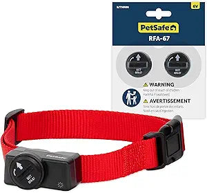 PetSafe Wireless Pet Containment System Receiver Collar for Dogs Over 8 lb, Battery-Operated & Waterproof with 5 Correction Levels, Bundled with 2-Pack Replacement RFA-67 6V Batteries